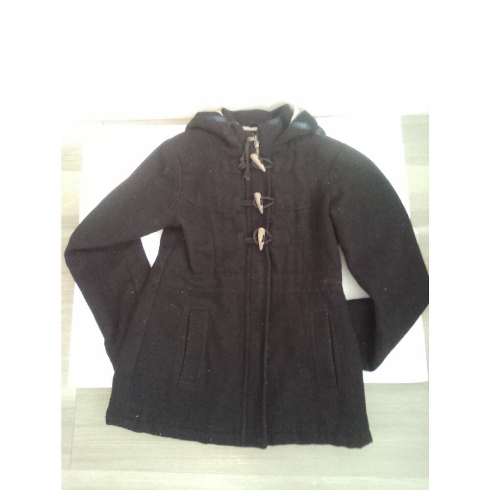 Vintage Billabong Women's Wool Blend Hooded Duffle Coat, size M.